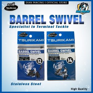 Barrel Swivel Tsurikami Penghubung Senar dan kail umpan Untuk mencegah senar melintir dan keriting