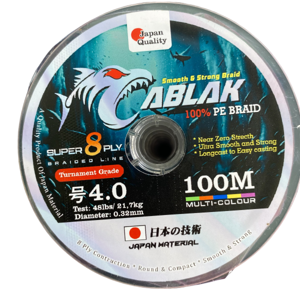 Benang PE X8 CABLAK 100m Multi Colour & Black Colour Super Smoth Conection - Gambar 9